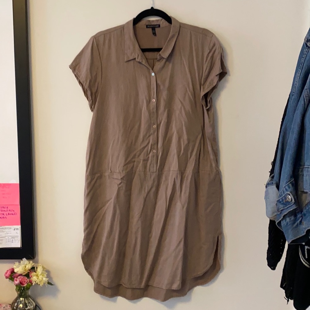 Medium tan Eileen fisher shirt dress